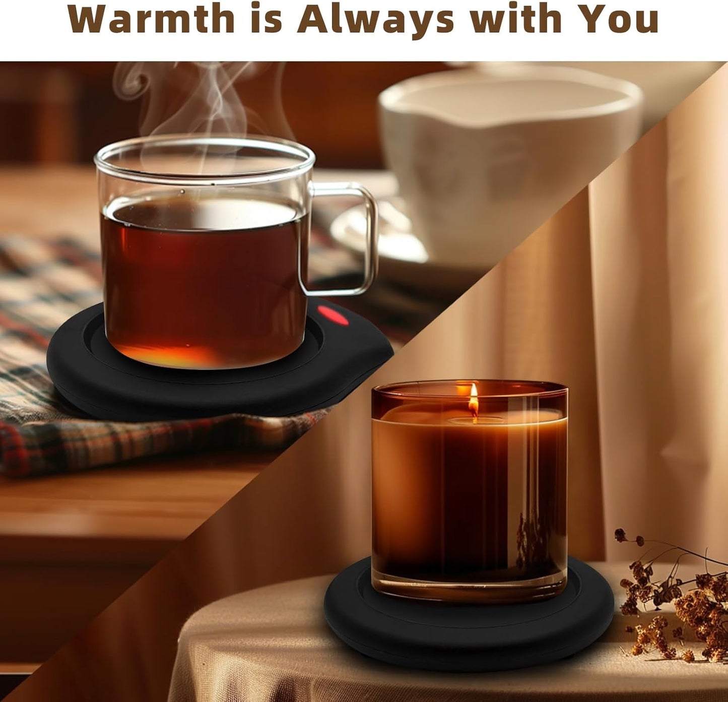 Home&Office Desktop Electric Mug Warmer-Coffee/Tea/Cocoa/Soup-Scented Candles Gift for Winter